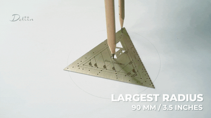Exlicon L - Brass Triangle Tool- Precision Golden Ratio Ruler for Art and Geometry