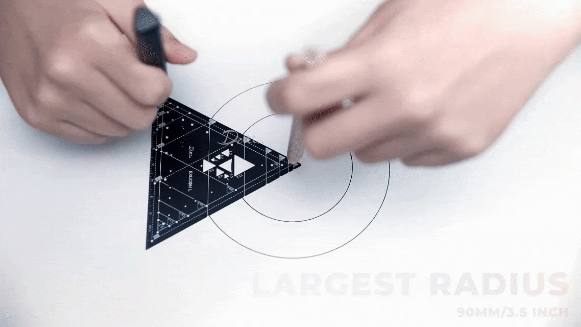 Exlicon L Black - Precision Golden Ratio Tool Set - Stainless Steel Ruler