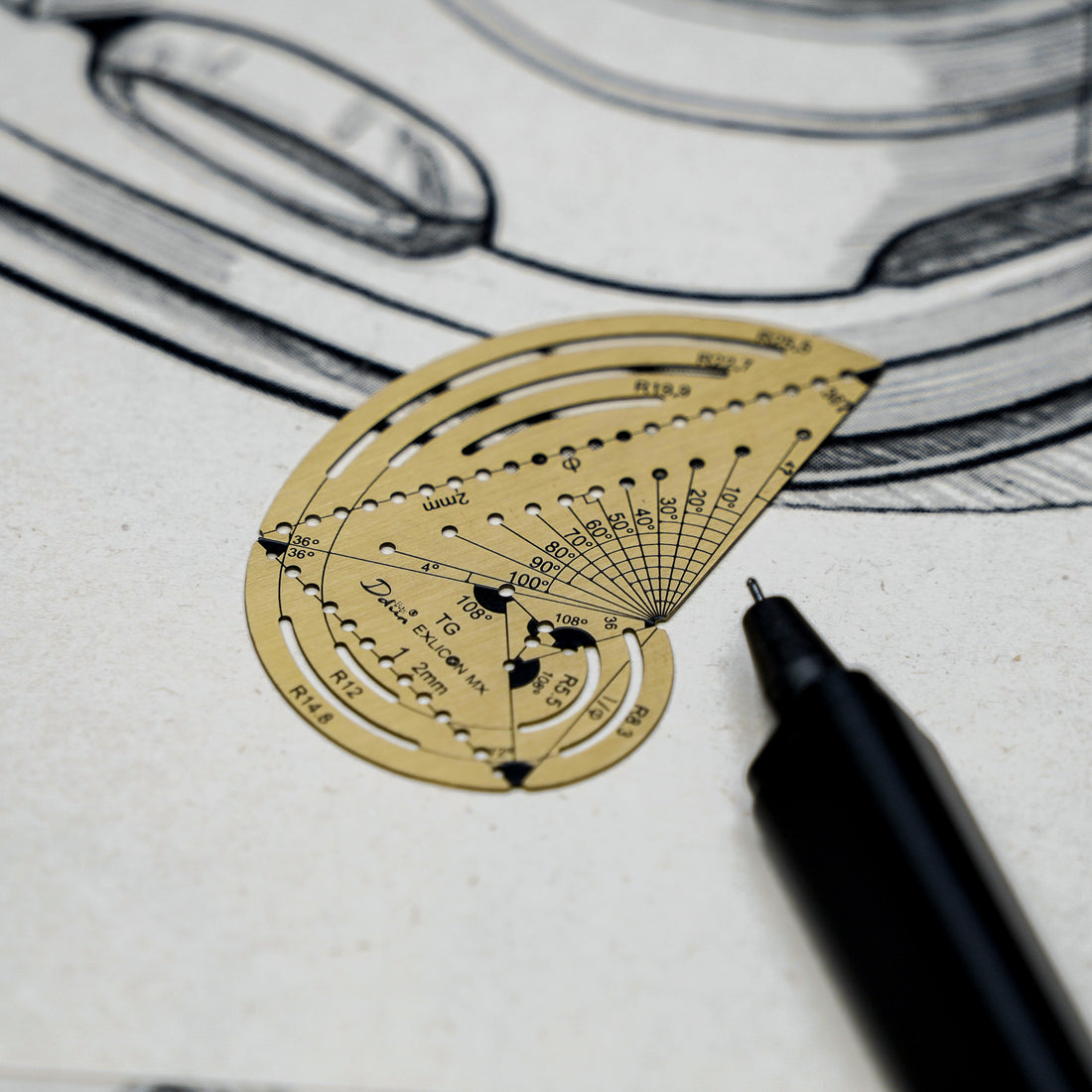 Mini TG Brass Disc draw golden ratio tool