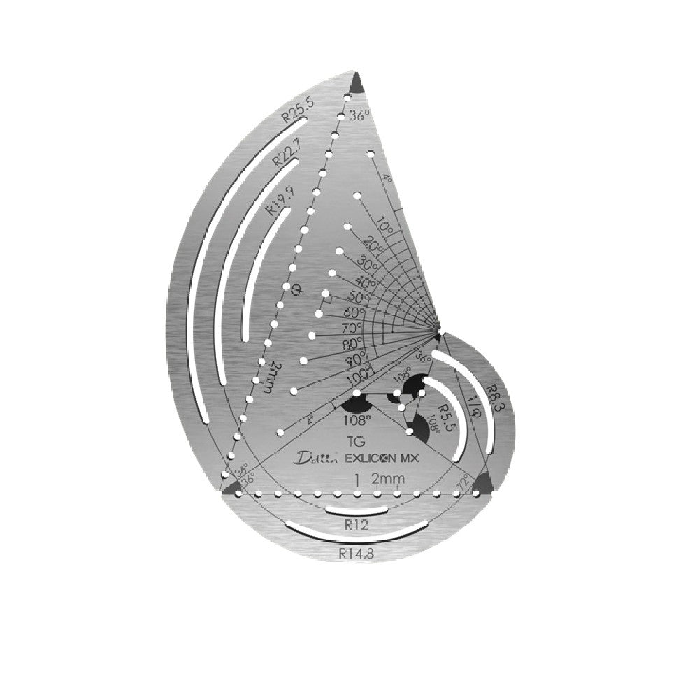 Exlicon L - TG Tool &amp; Mini TG Stainless Steel Stencil kit for Golden Ratio Drawing