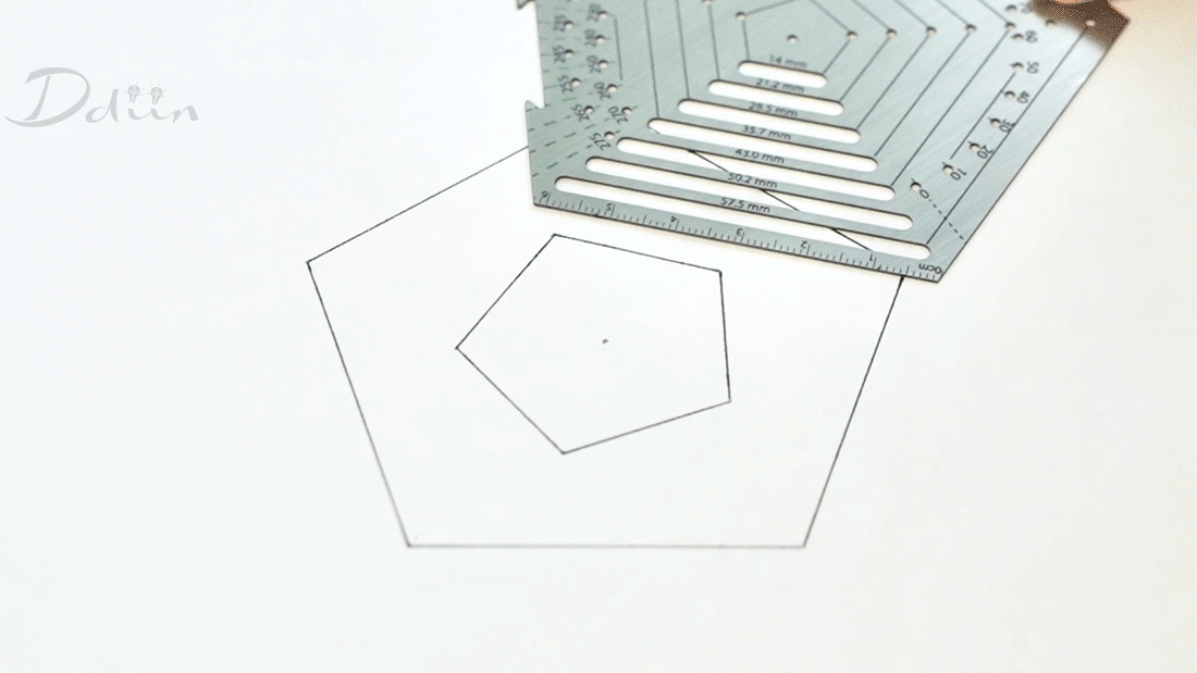 Exlicon Lock Brass Tool Mini Pentagon Ruler