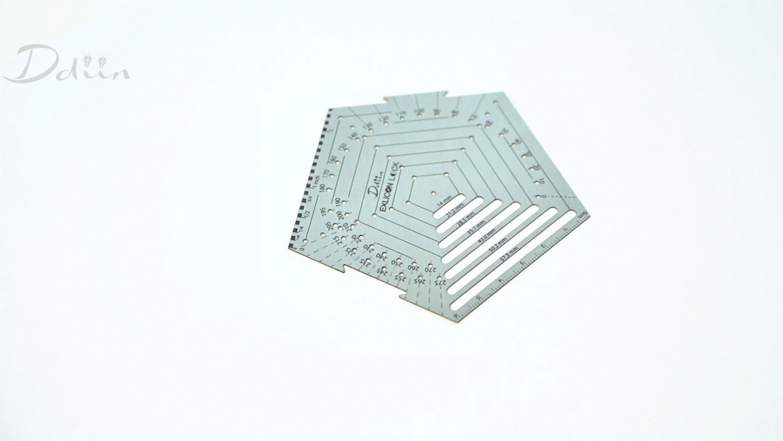 Exlicon Lock Stainless Steel Tool Mini Pentagon Ruler