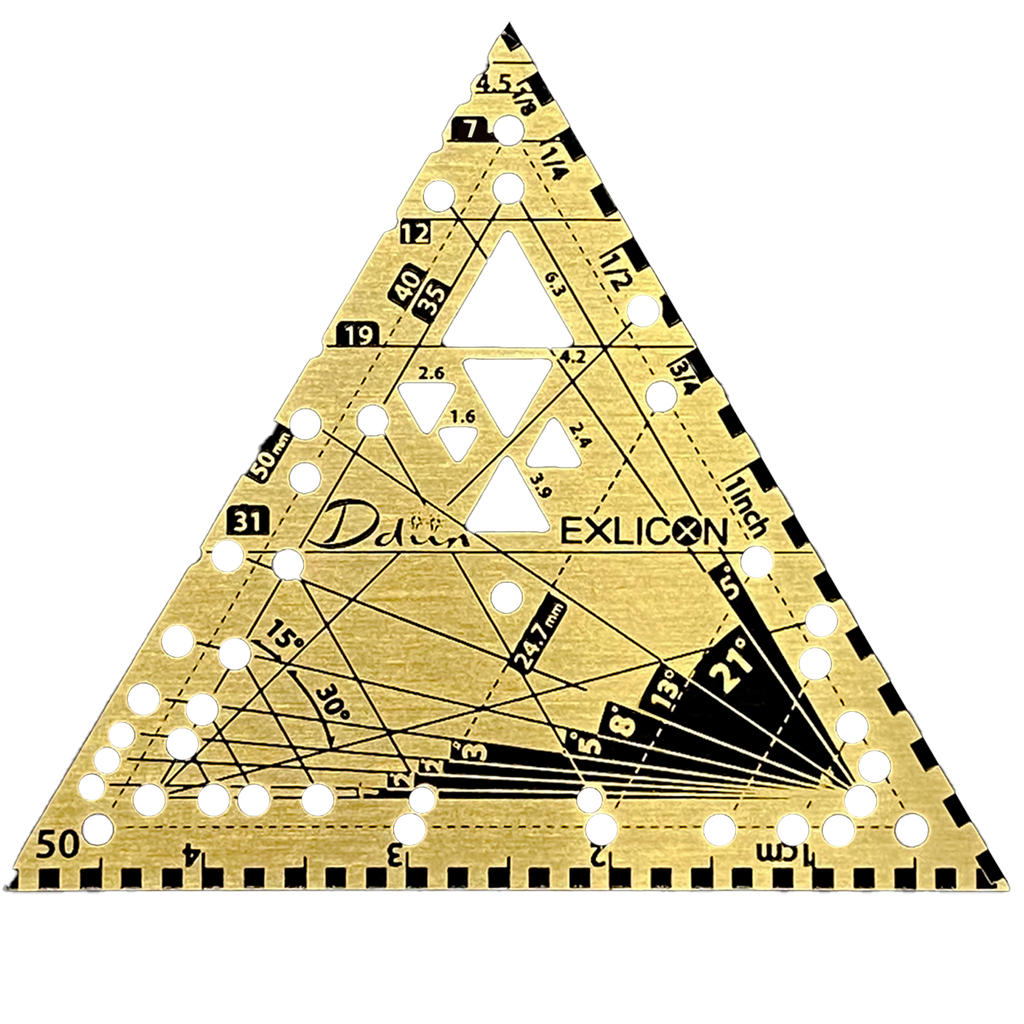 Triangular Disc Base Stainless Steel and Brass Designer Disc/ Drawing kit – ddiin