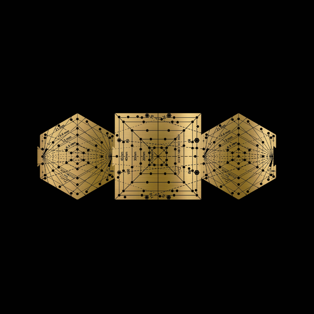 Exlicon Lock Solid Brass Tools Mini Ruler Set