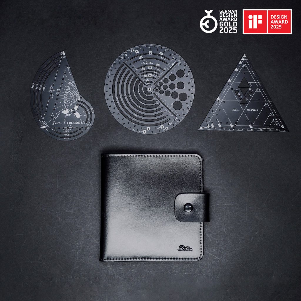 Exlicon L Black - Golden Ratio Tool Set with Leather Pouch Bundle