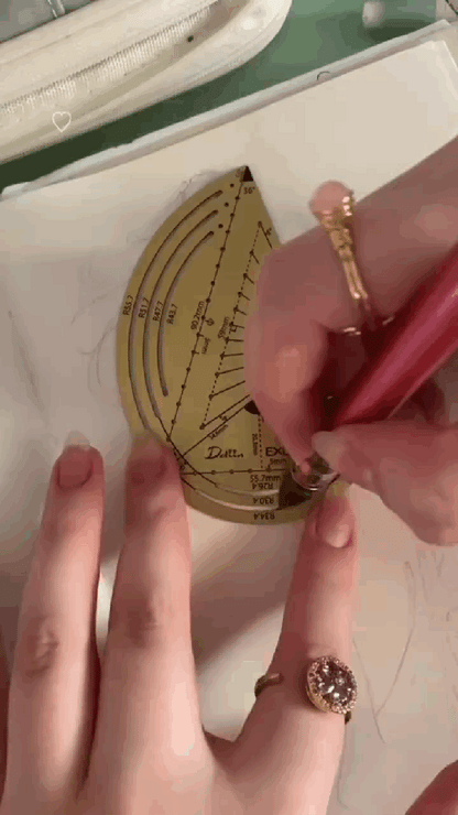 Exlicon L - Brass TG Tool -Precision Golden Ratio Ruler for Art and Geometry