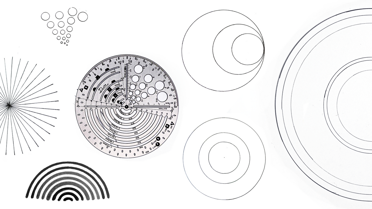 Exlicon L Stainless Steel Circle Tool &amp; Mini Star Stencil Kit
