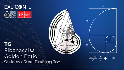 Exlicon L - TG Tool -Precision Golden Ratio Stencil for Art and Geometry