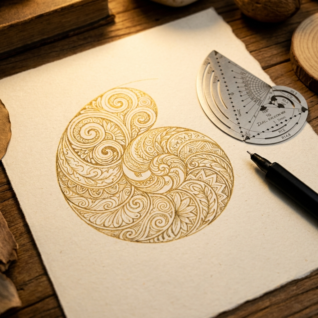 Exlicon L - TG Tool &amp; Mini TG Stainless Steel Stencil kit for Golden Ratio Drawing